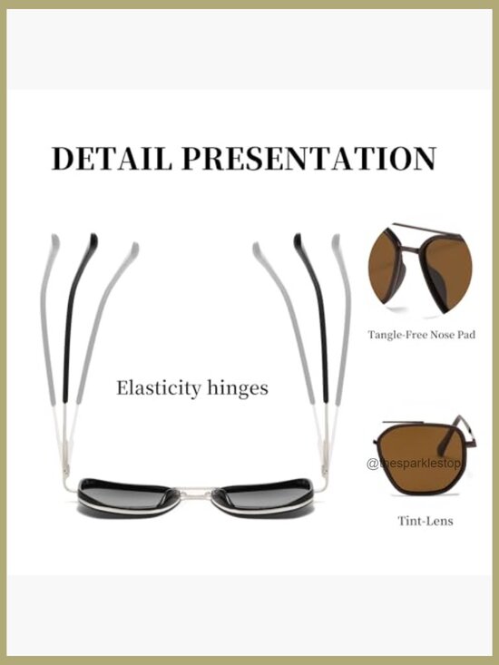 Metal Frame Polarized Sunglasses UV Protection Tangle Free Retro Aviator
